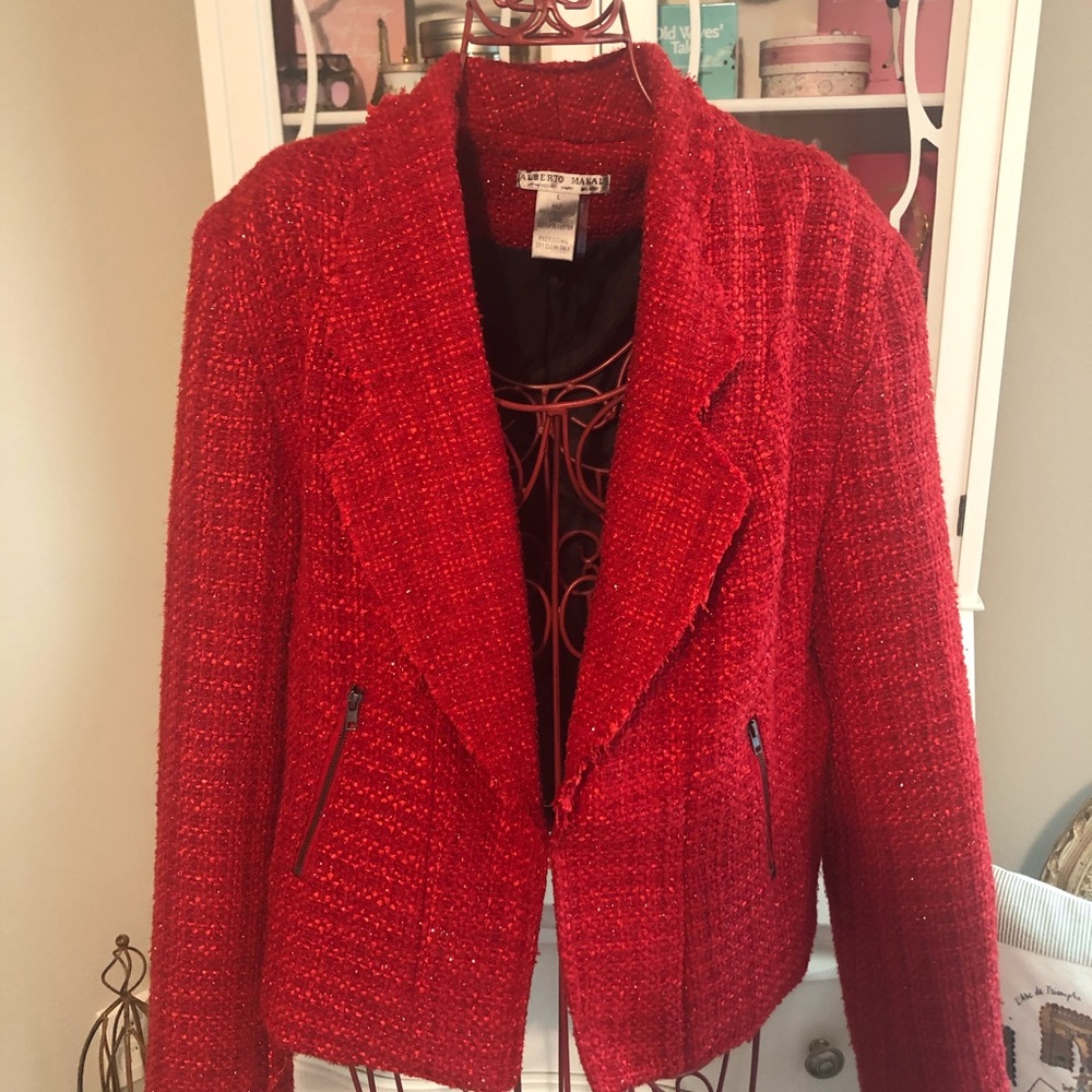 Alberto Makali Red Blazer Size Large